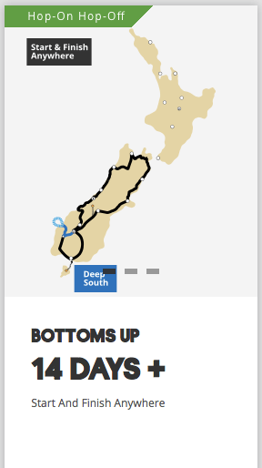 Voordelen van Kiwi Experience: route Bottoms Up