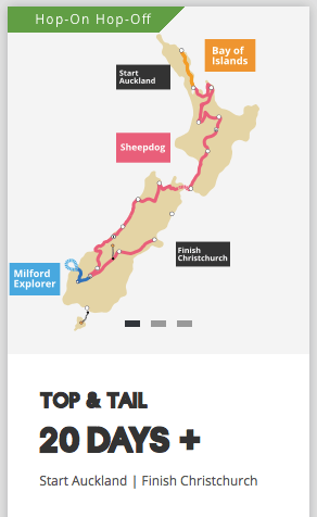 Voordeel reizen Kiwi Experience: Top & Tail