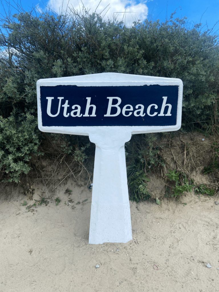 Utah Beach paal in Normandië