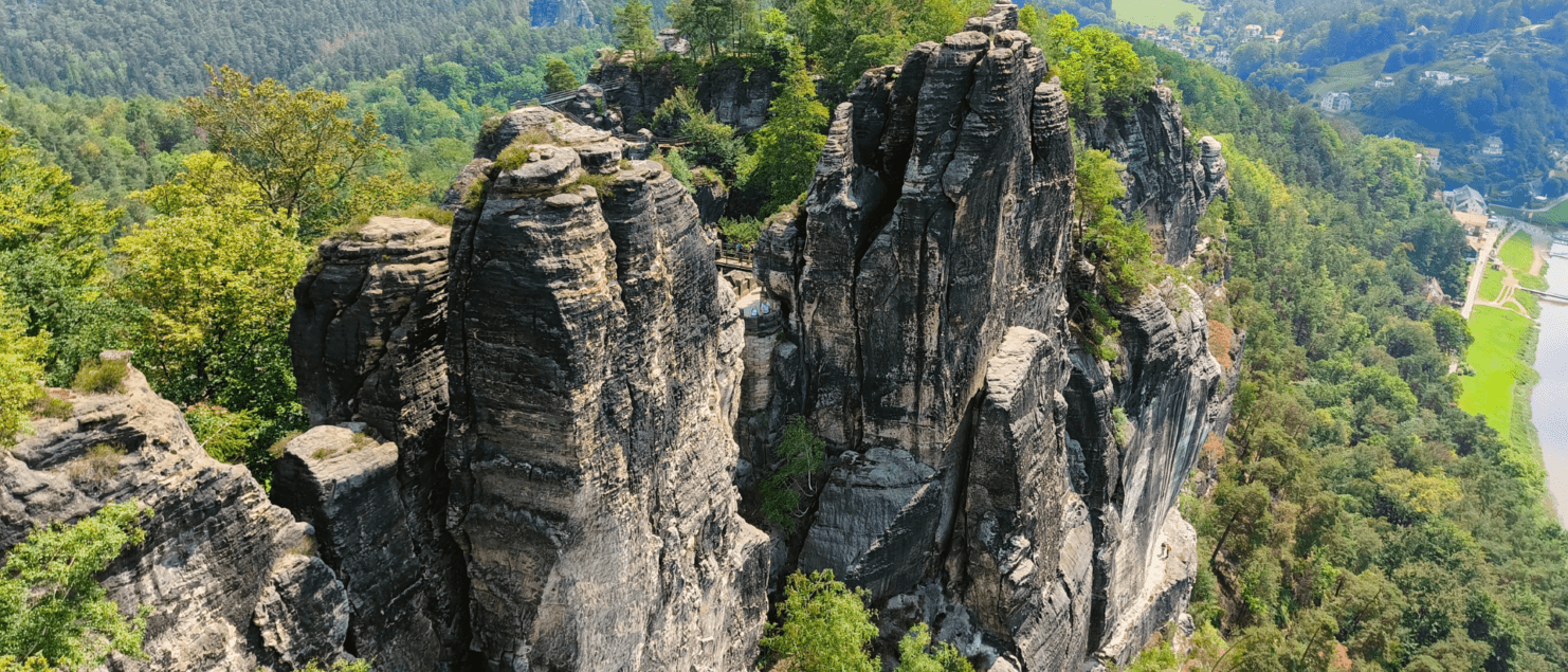 De Saksische Schweiz rotsen in Oost-Duitsland