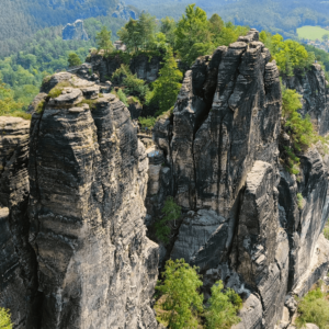 De Saksische Schweiz rotsen in Oost-Duitsland