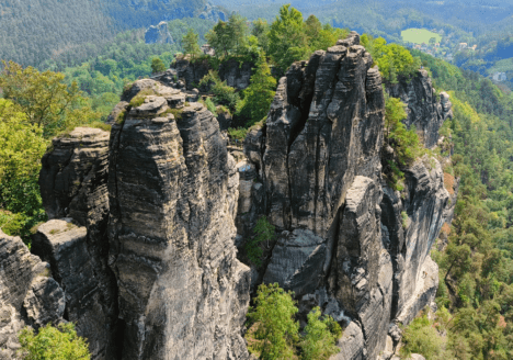 De Saksische Schweiz rotsen in Oost-Duitsland